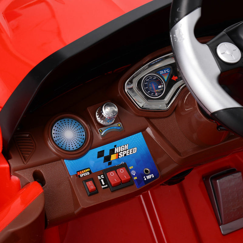 6V RC Remote Control Ride-On Car with MP3 Player and Lights for Kids - Red