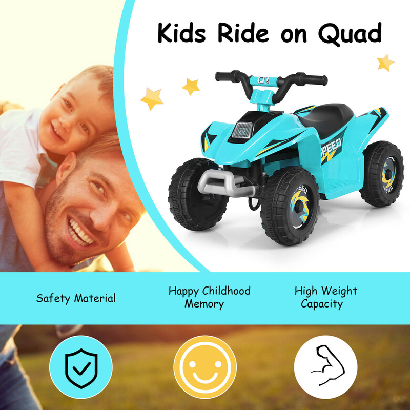 6V Rechargeable Electric ATV for Kids - Unisex Quad Bike for Boys and Girls