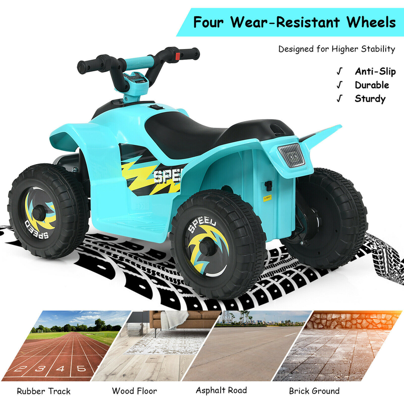 6V Rechargeable Electric ATV for Kids - Unisex Quad Bike for Boys and Girls