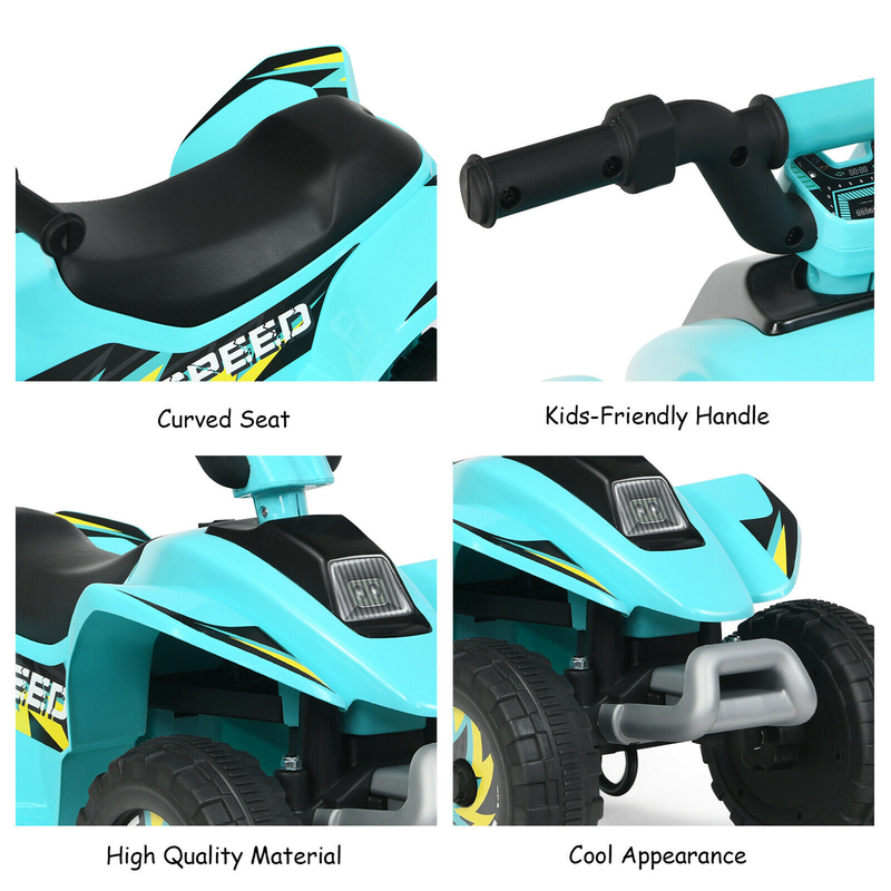 6V Rechargeable Electric ATV for Kids - Unisex Quad Bike for Boys and Girls