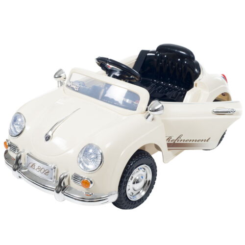 6V Remote-Controlled Ride-On Car for Kids Ages 3-6 (Cream)