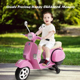 6V Vespa Scooter Motorcycle for Kids with Training Wheels and Headlight