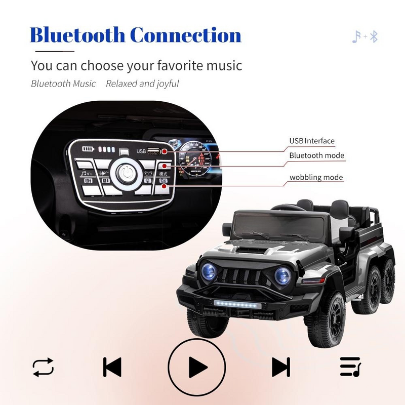 6WD Battery-Powered Kids Ride-On Truck with Remote Control and Baking Paint Finish - 24V Power Wheel