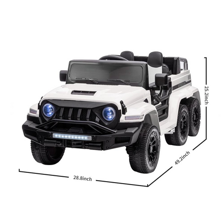 6WD Kids Ride-On Truck with Remote Control and Lockable Doors - 24V Power Wheels Toy