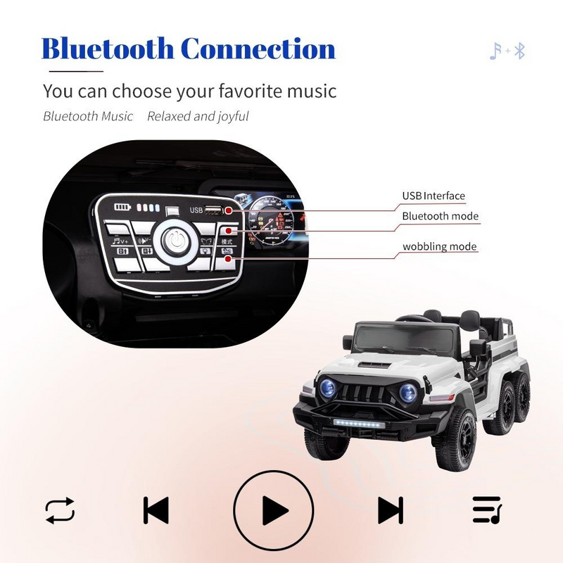 6WD Kids Ride-On Truck with Remote Control and Lockable Doors - 24V Power Wheels Toy