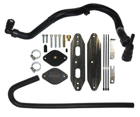 2015.5 - 2016 Ford 6.7L EGR cooler Upgrade with Coolant Re-Route Hoses, w/Pass Through plate Mels Mfg