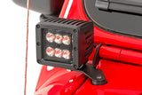 LED Light Kit Hinge Mount 2 Inch Black Pair Amber DRL Jeep Gladiator JT/Wrangler JL (18-26) Rough Country