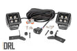 LED Light Kit Hinge Mount 2 Inch Black Pair Amber DRL Jeep Gladiator JT/Wrangler JL (18-26) Rough Country