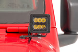 LED Light Kit Hinge Mount 2 Inch Black Pair Jeep Gladiator JT/Wrangler JL (18-26) Rough Country