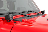 LED Light Kit Cowl Mount 2 Inch Black Pair White DRL Jeep Gladiator JT/Wrangler JL (18-26) Rough Country