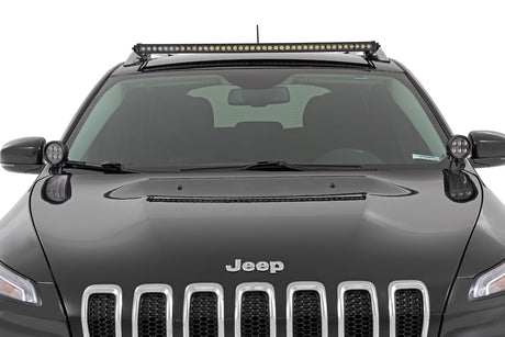 LED Light Kit Ditch Mount 2 Inch Black Pair Spot Jeep Cherokee KL (14-21) Rough Country