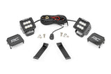 LED Light Kit Ditch Mount 2 Inch Black Pair Flood Jeep Cherokee KL (14-21) Rough Country