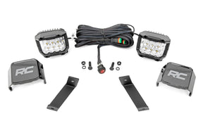 LED Light Kit Ditch Mount 3 Inch OSRAM Wide Jeep Cherokee KL (14-21) Rough Country
