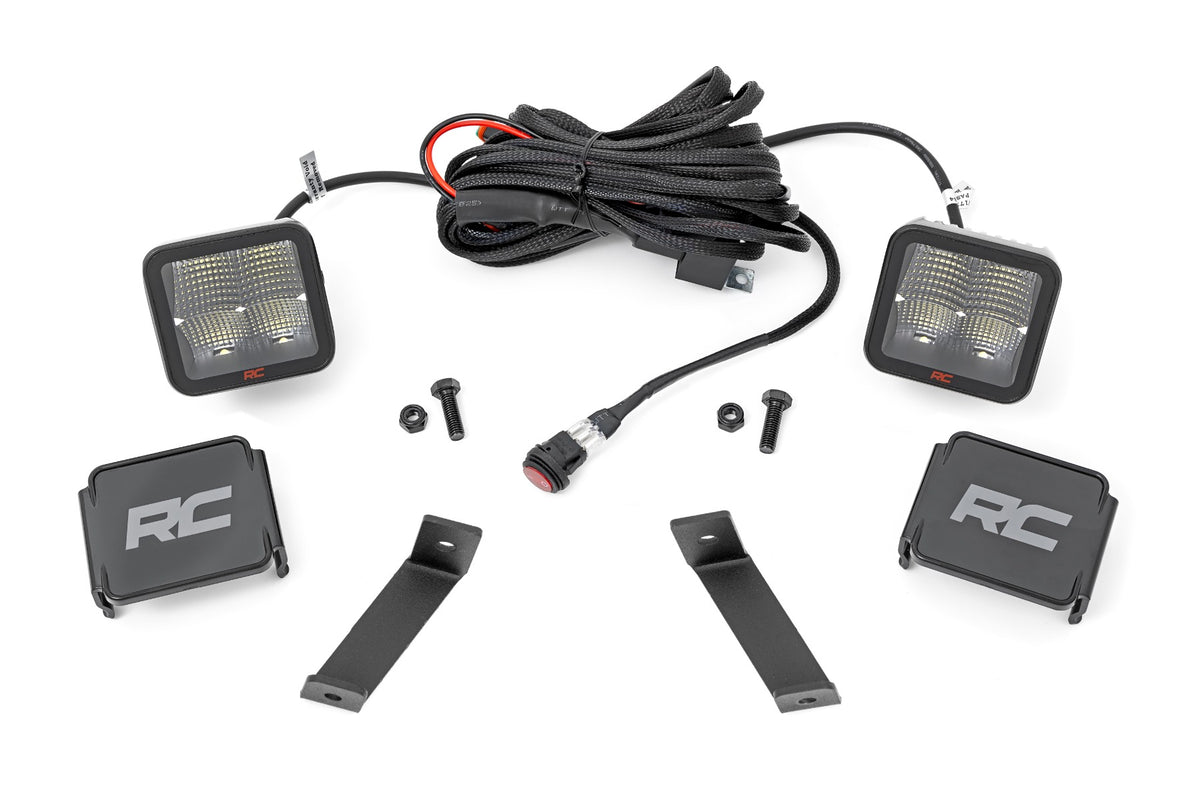 LED Light Kit Ditch Mount 2 Inch Spectrum Pair Spot Jeep Cherokee KL (14-21) Rough Country