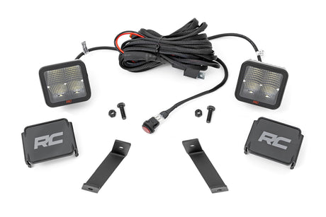 LED Light Kit Ditch Mount 2 Inch Spectrum Pair Spot Jeep Cherokee KL (14-21) Rough Country