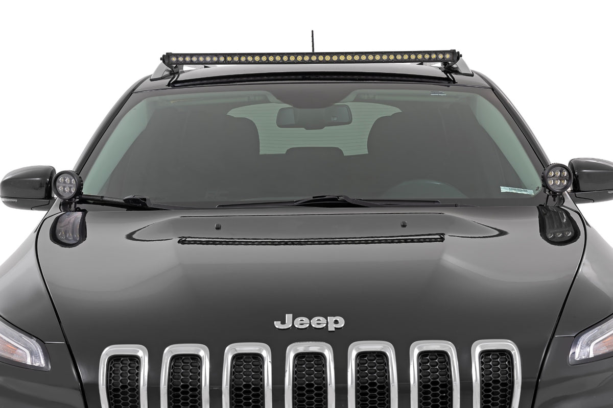 LED Light Kit Ditch Mount 2 Inch Spectrum Pair Spot Jeep Cherokee KL (14-21) Rough Country
