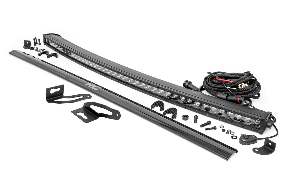 LED Light Kit Roof Mount 40 Inch Black Single Row Jeep Cherokee KL (14-23) Rough Country