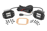 2 Inch Black Series LED Light Pods Pair Flood Flush Mount Rough Country