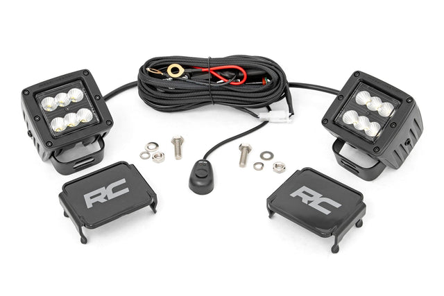 2 Inch Black Series LED Light Pods Pair Flood Rough Country