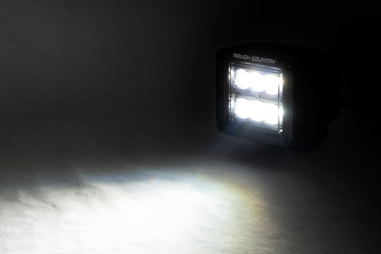 2 Inch Black Series LED Light Pods Pair Flood Rough Country