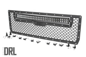 Mesh Grille 30 Inch Dual Row LED Black White DRL GMC Sierra 1500 (14-15) Rough Country