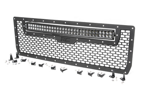 Mesh Grille 30 Inch Dual Row LED Black GMC Sierra 1500 2WD/4WD (2014-2015) Rough Country