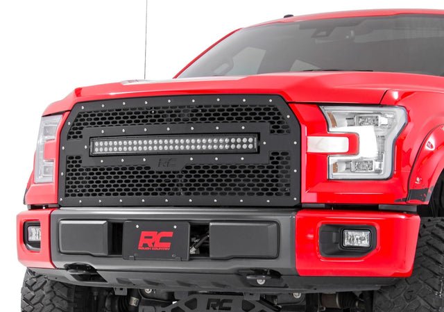 Mesh Grille 30 Inch Dual Row LED Black Ford F-150 2WD/4WD (2015-2017) Rough Country