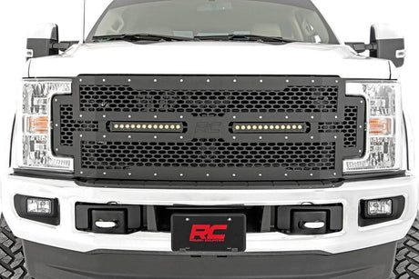 Mesh Grille 12 Inch Dual Row LED Black Ford F-250/F-350 Super Duty (17-19) Rough Country