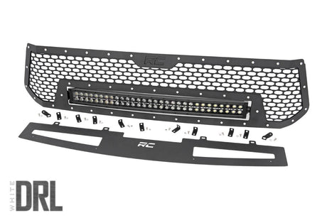 Mesh Grille 30 Inch Dual Row LED Black White DRL Toyota Tundra (14-17) Rough Country