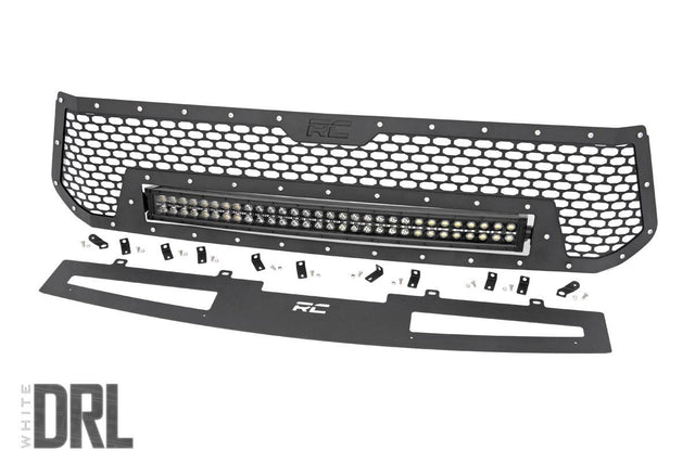 Mesh Grille 30 Inch Dual Row LED Black White DRL Toyota Tundra (14-17) Rough Country