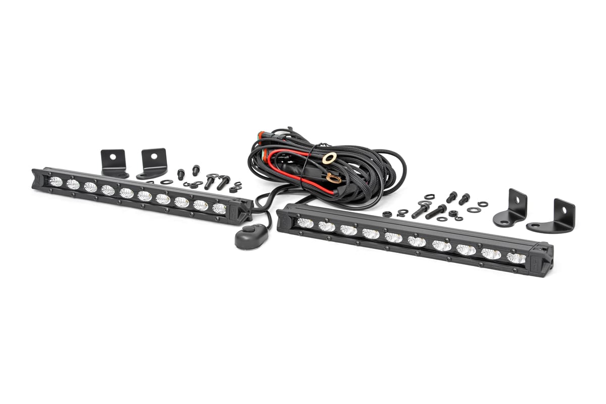 10 Inch Black Series LED Light Bar Slim Line Pair Rough Country