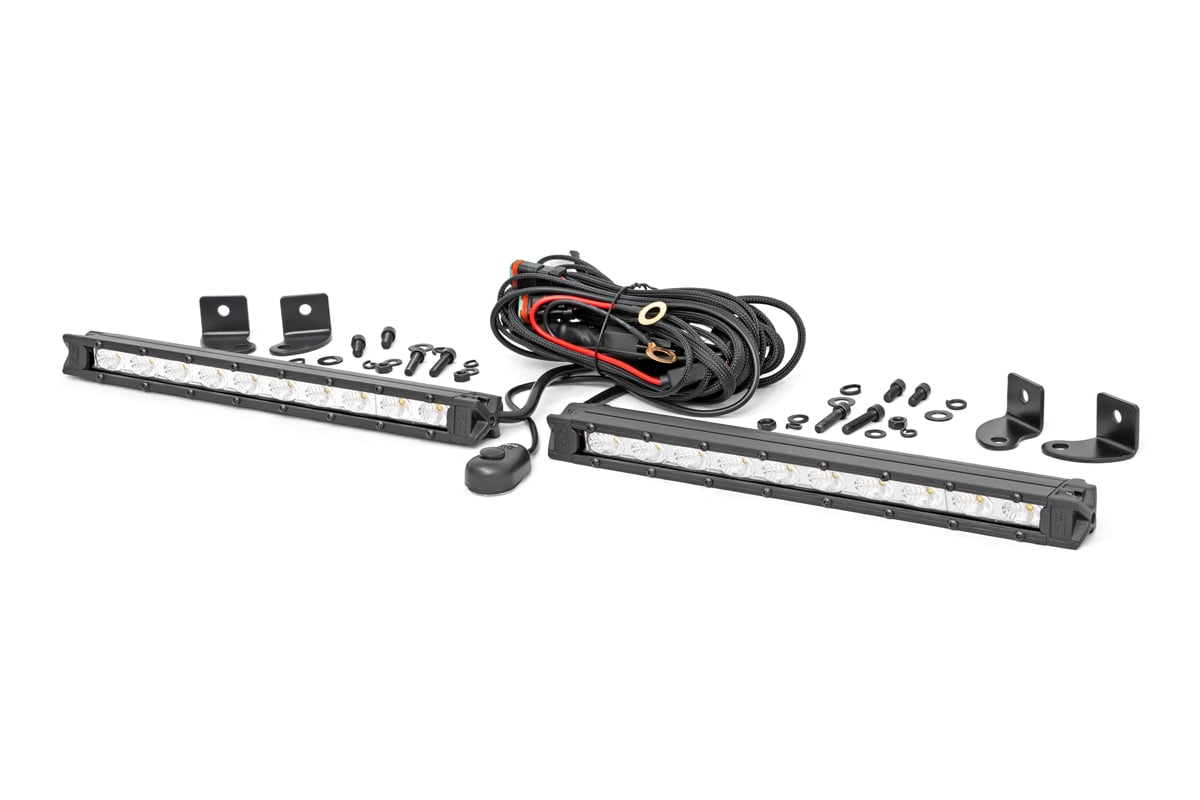 10 Inch Chrome Series LED Light Bar Slim Line Pair Rough Country