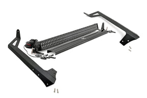 LED Light Kit Windshield Mount 50 Inch Black Dual Row Jeep Wrangler JK (07-18) Rough Country