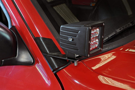 LED Light Mount Lower A-Pillar Pod Pair Jeep Cherokee XJ 2WD/4WD (84-01) Rough Country