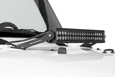 LED Light Mount Hood 20 Inch Jeep Wrangler JK/Wrangler Unlimited (07-18) Rough Country