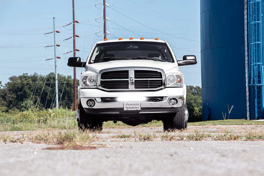 LED Light Kit Bumper Mount 20 Inch Black Single Row Ram 2500 (03-18)/3500 (03-18) Rough Country