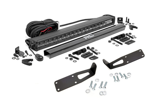 LED Light Kit Bumper Mount 20 Inch Black Single Row Ram 2500 (03-18)/3500 (03-18) Rough Country