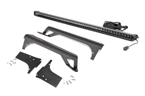LED Light Kit Windshield Mount 50 Inch Black Single Row Jeep Wrangler TJ (97-06) Rough Country