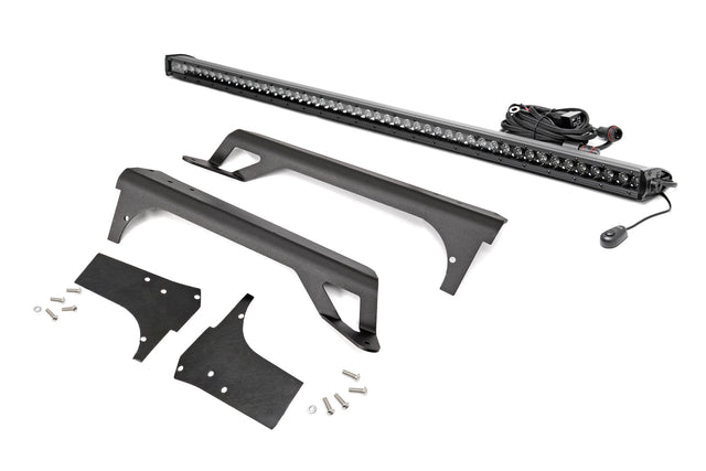 LED Light Kit Windshield Mount 50 Inch Black Single Row Jeep Wrangler TJ (97-06) Rough Country