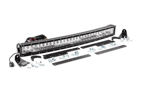 LED Light Kit Behind Grille Mount 30 Inch Black Dual Row White DRL Chevy Silverado 1500 (14-15) Rough Country