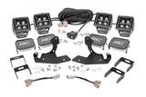 LED Light Kit Fog Mount 2 Inch Black Pair White DRL Chevy Silverado 2500 HD/3500 HD (11-14) Rough Country
