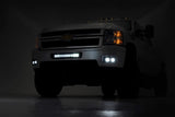 LED Light Kit Fog Mount 2 Inch Black Pair White DRL Chevy Silverado 2500 HD/3500 HD (11-14) Rough Country