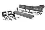LED Light Kit Bumper Mount 20 Inch Black Dual Row White DRL Ford F-250/F-350 Super Duty (05-07) Rough Country