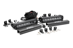 LED Light Kit Grille Mount 8 Inch Black Pair Ford F-250 Super Duty (17-19) Rough Country