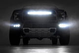 LED Light Kit Fog Mount Triple 2 Inch Black Pair Amber DRL Ford Raptor (17-20) Rough Country