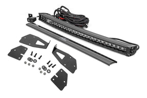 LED Light Kit Grille Mount 30 Inch Black Single Row White DRL Ford Raptor (17-20) Rough Country