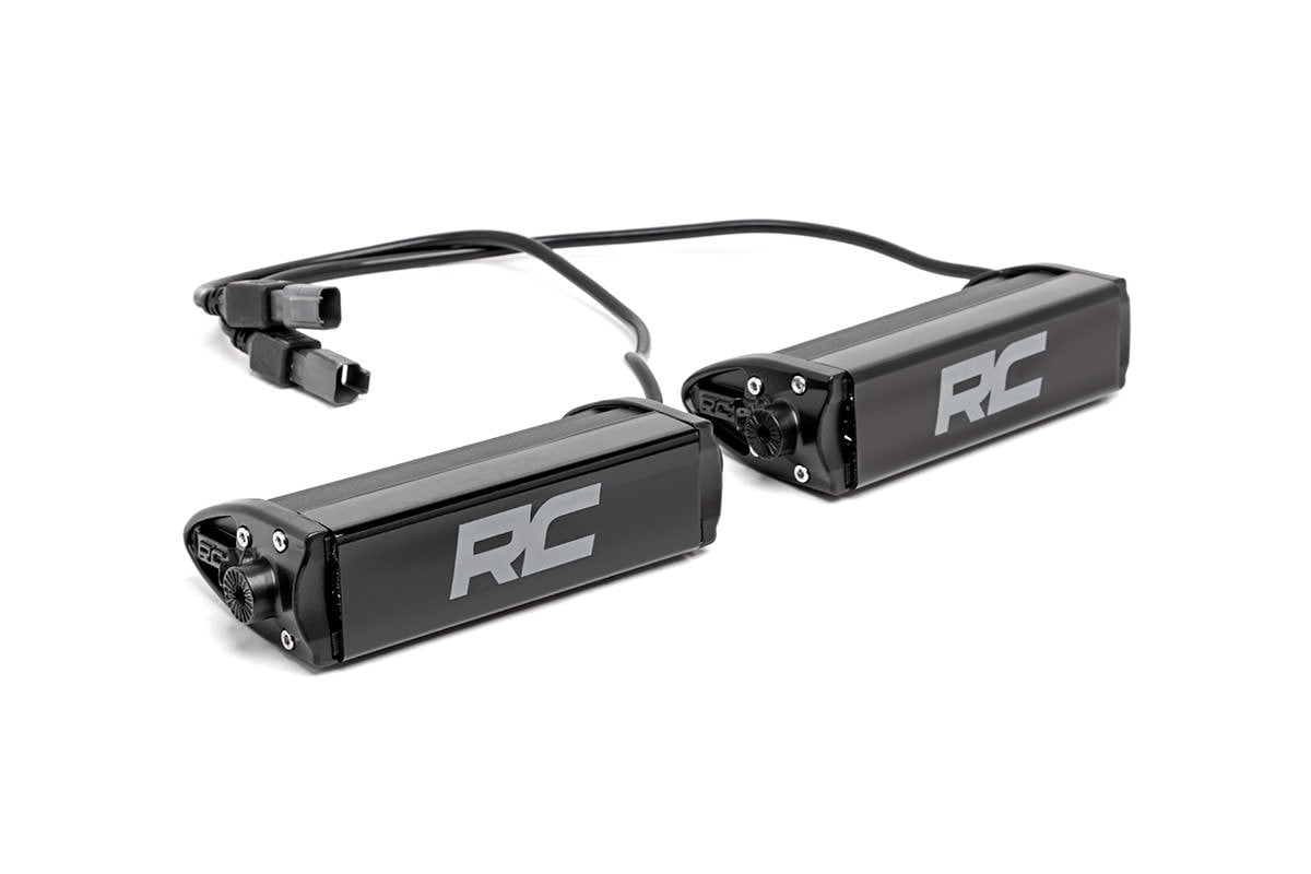 6 Inch Black Series LED Light Bar Single Row Pair Rough Country