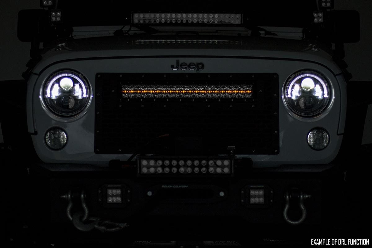 12 Inch Black Series LED Light Bar Single Row Amber DRL Rough Country