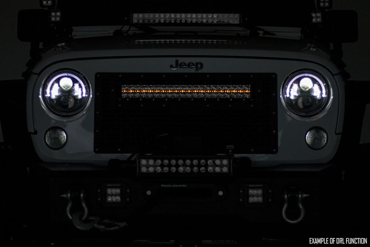 20 Inch Black Series LED Light Bar Single Row Amber DRL Rough Country