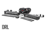 8 Inch Black Series LED Light Bar Single Row Cool White DRL Pair Rough Country